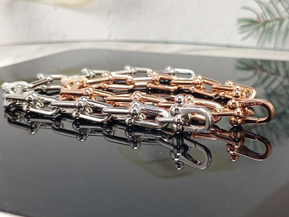 [Hyrra Jewelry]HARDWEAR BRACELET PINK GOLD AND SILVER DIAMOND