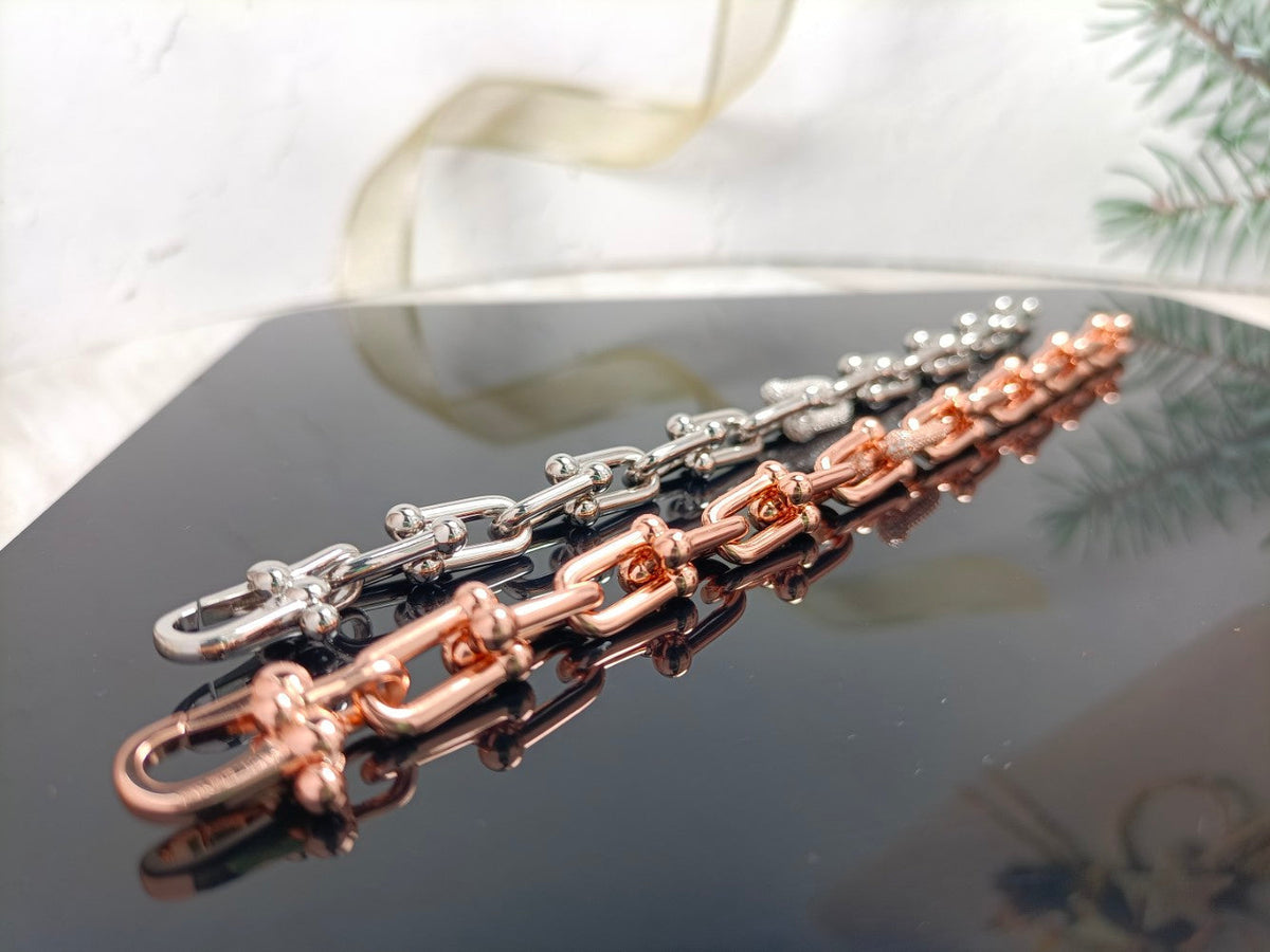 [Hyrra Jewelry]HARDWEAR BRACELET PINK GOLD AND SILVER DIAMOND