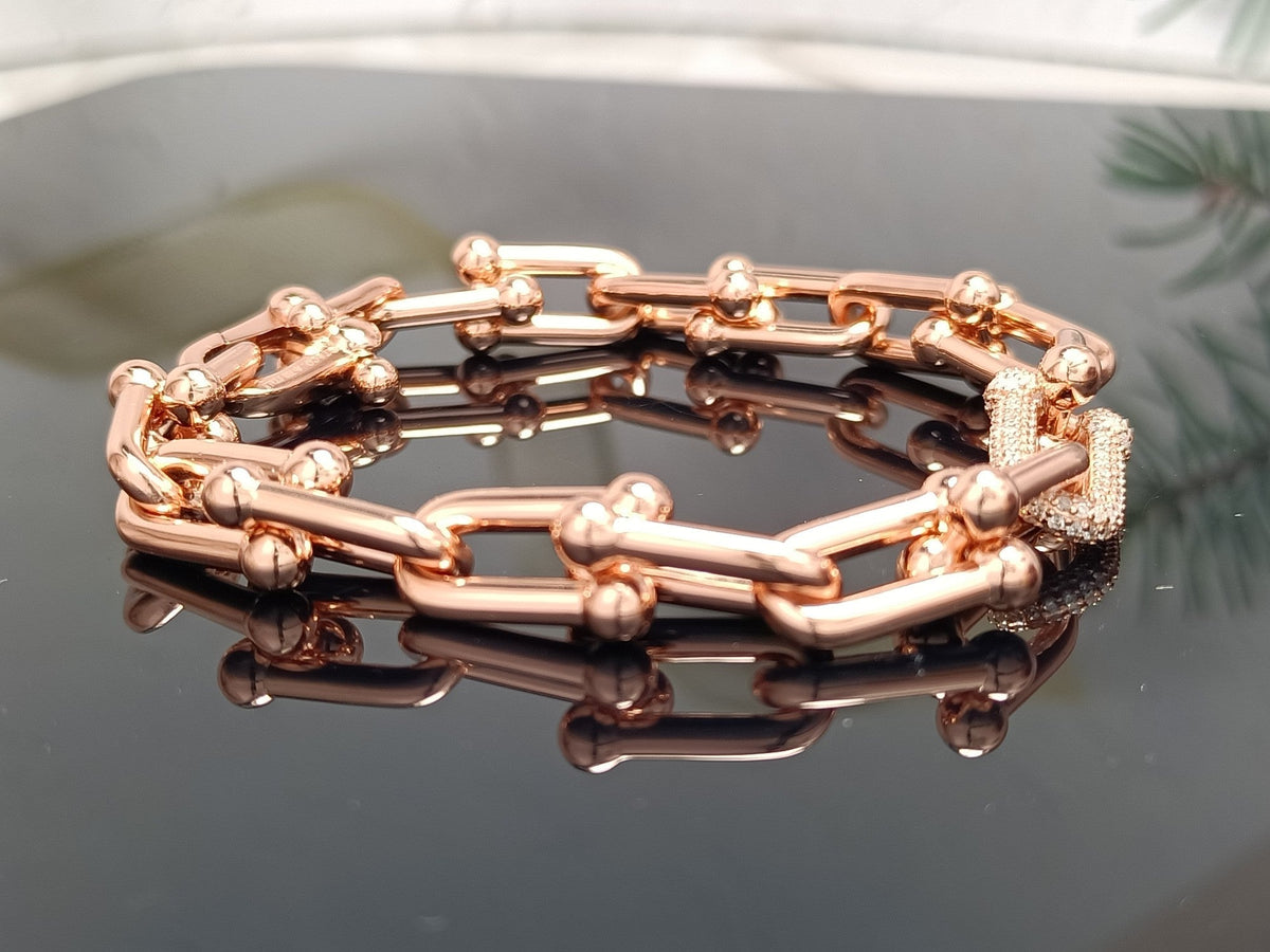 [Hyrra Jewelry]HARDWEAR BRACELET PINK GOLD AND SILVER DIAMOND