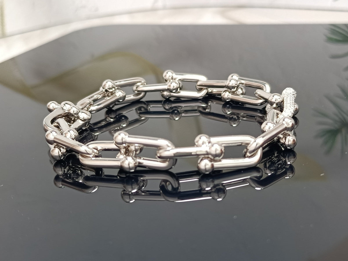 [Hyrra Jewelry]HARDWEAR BRACELET PINK GOLD AND SILVER DIAMOND