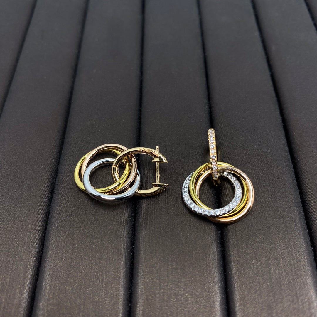 [Hyrra Jewelry]TRINITY EARRINGS GOLD DIAMOND
