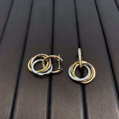 [Hyrra Jewelry]TRINITY EARRINGS GOLD DIAMOND