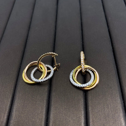 [Hyrra Jewelry]TRINITY EARRINGS GOLD DIAMOND