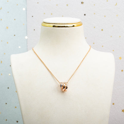 [⭐Hyrra Jewelry]SERPENTI PINK GOLD NECKLACE DIAMOND