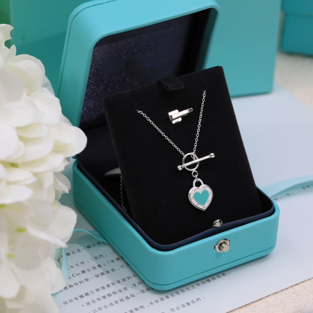 [Hyrra Jewelry]DOUBLE HEART BLUE NECKLACE
