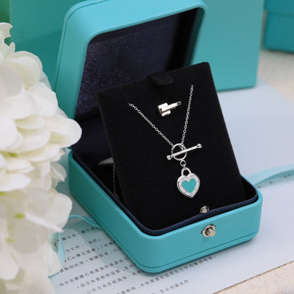 [Hyrra Jewelry]DOUBLE HEART BLUE NECKLACE