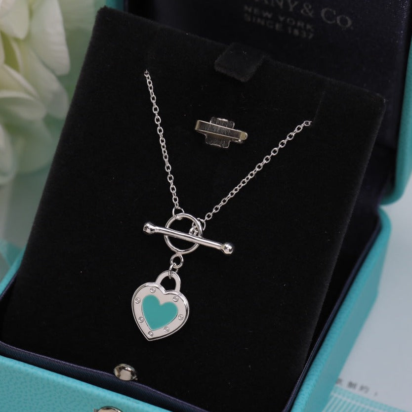 [Hyrra Jewelry]DOUBLE HEART BLUE NECKLACE