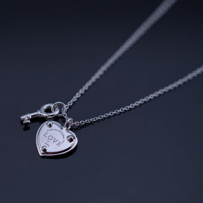 [Hyrra Jewelry]KEY AND HEART SILVER NECKLACE