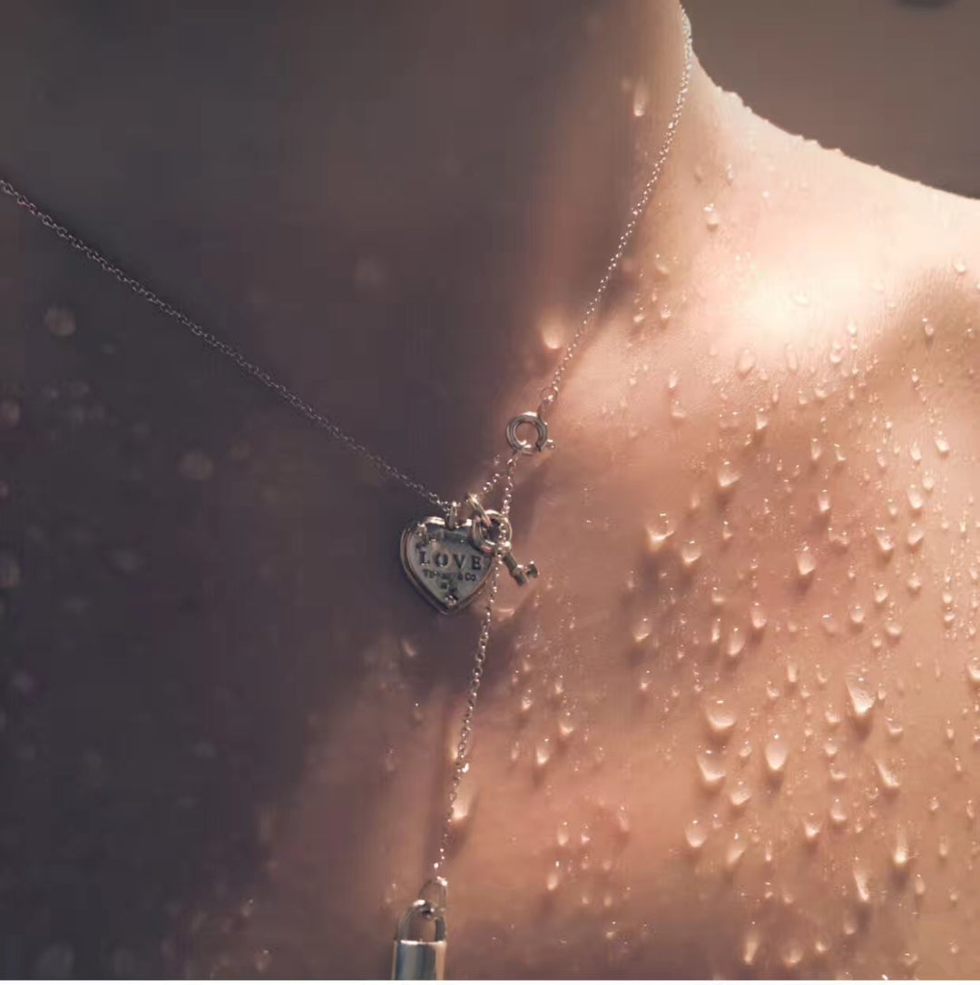 [Hyrra Jewelry]KEY AND HEART SILVER NECKLACE