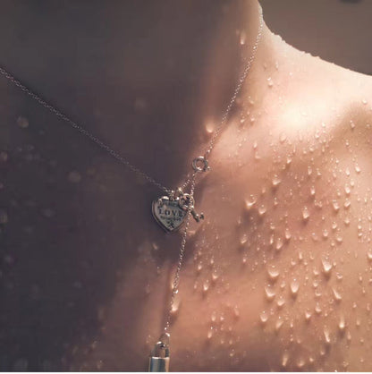 [Hyrra Jewelry]KEY AND HEART SILVER NECKLACE