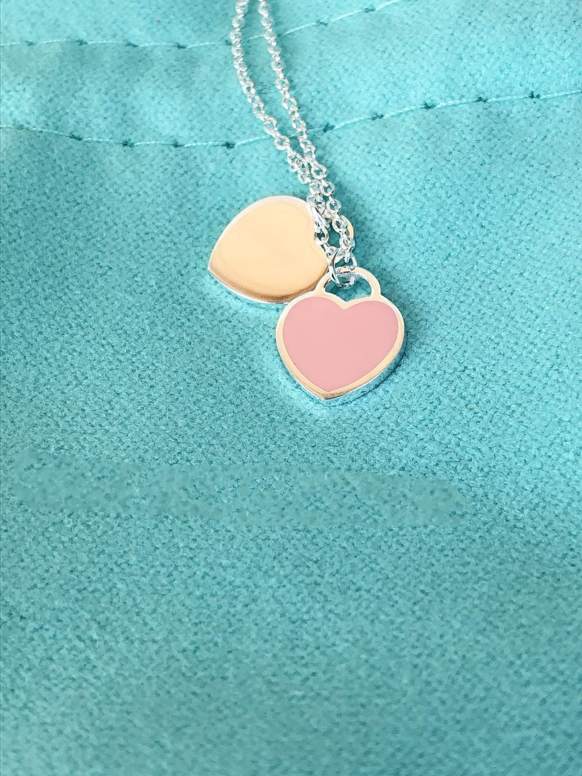 [Hyrra Jewelry]DOUBLE HEART PEDANT SILVER NECKLACE