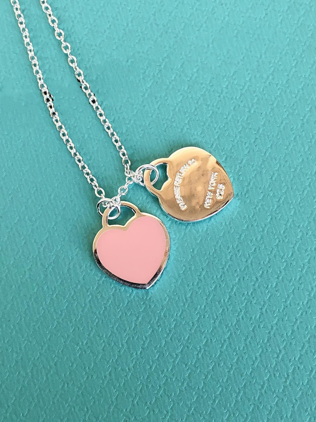 [Hyrra Jewelry]DOUBLE HEART PEDANT SILVER NECKLACE