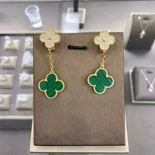 [⭐Hyrra Jewelry]CLOVER  2 MOTIFS  DIAMOND  EARRINGS (MULTIPLE CHOICESç´