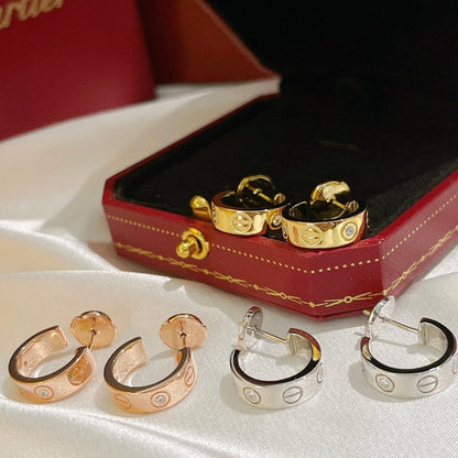[⭐Hyrra Jewelry]LOVE EARRINGS 5.7MM 2 DIAMONDS