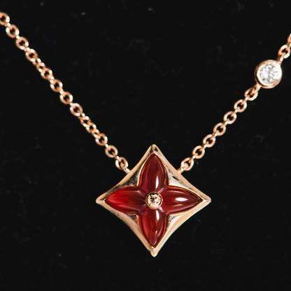 [⭐Hyrra Jewelry]STAR NECKLACE PINK GOLD 1 DIAMOND