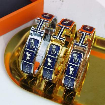 [⭐Hyrra Jewelry]H COUVERTURES DARK BLUE BRACELET