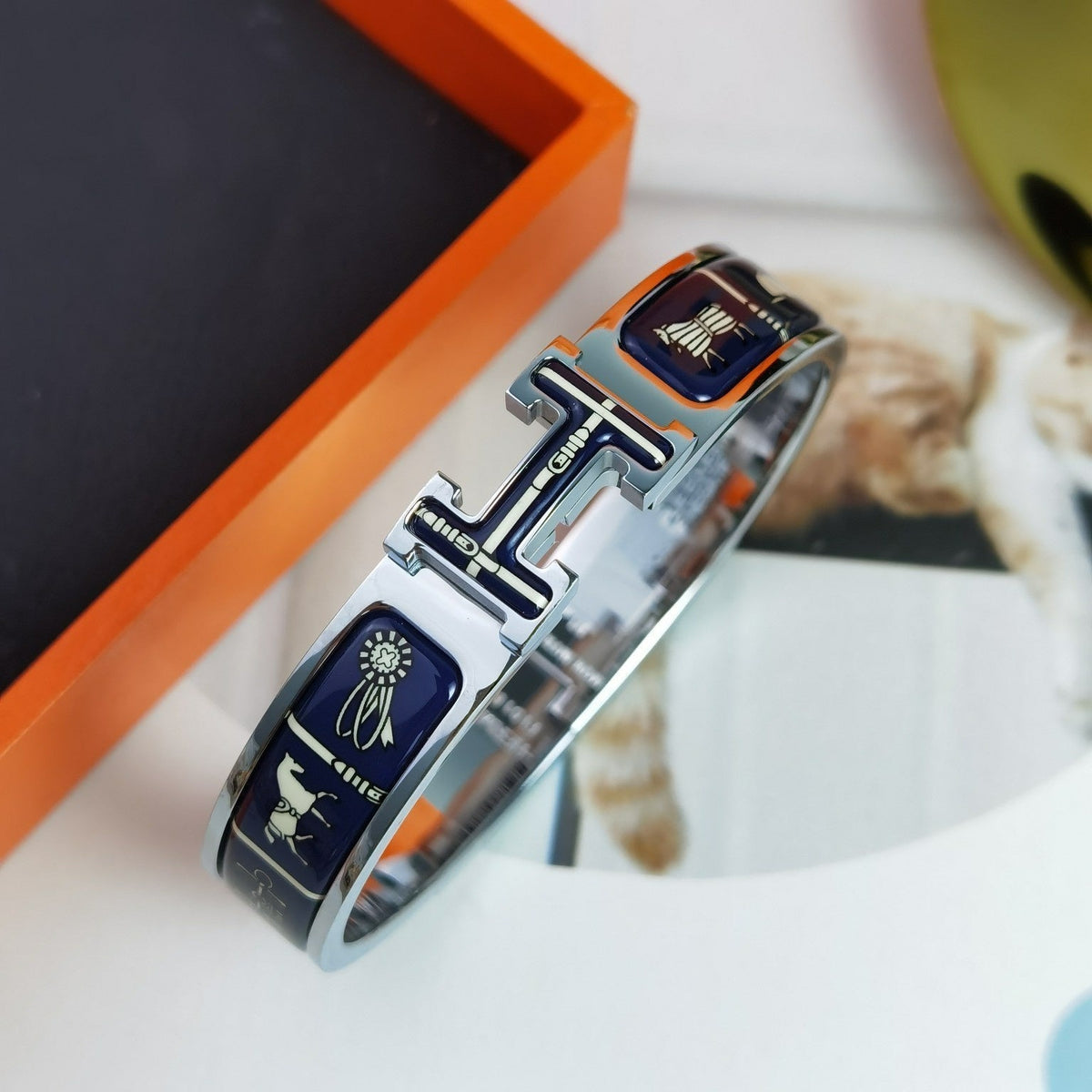 [⭐Hyrra Jewelry]H COUVERTURES DARK BLUE BRACELET