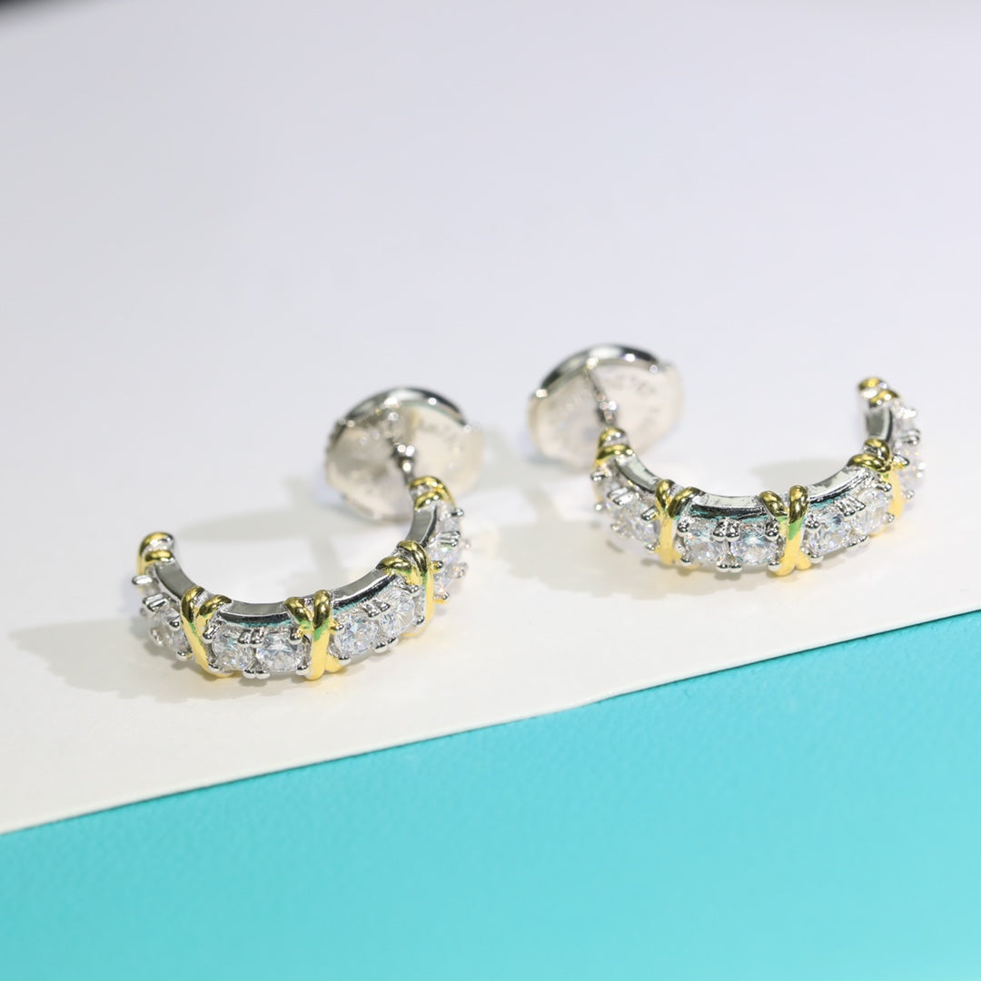 [Hyrra Jewelry]TWENTY STONE HOOP GOLD EARRINGS