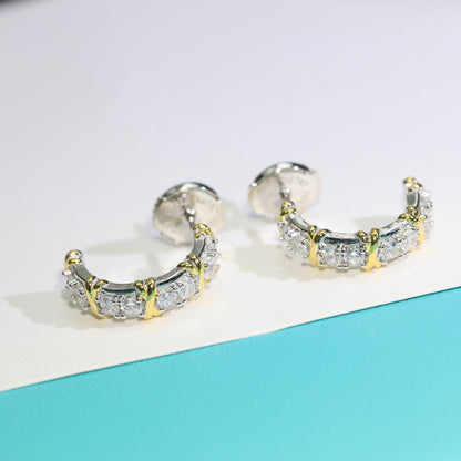 [Hyrra Jewelry]TWENTY STONE HOOP GOLD EARRINGS