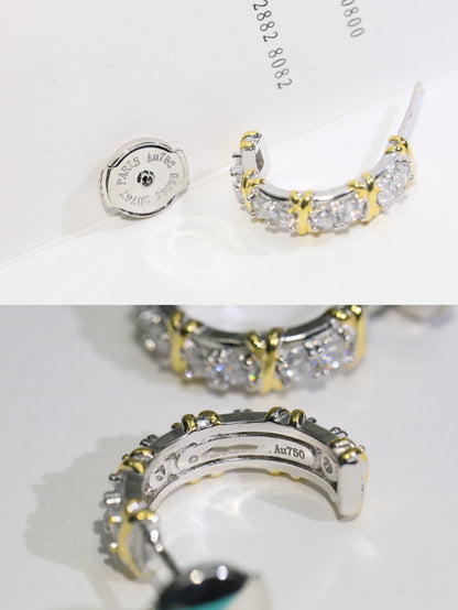 [Hyrra Jewelry]TWENTY STONE HOOP GOLD EARRINGS