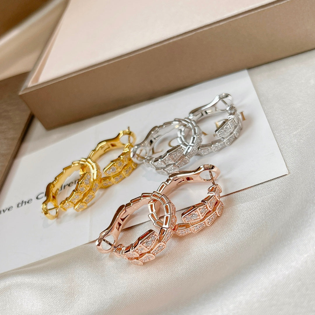 [⭐Hyrra Jewelry]SERPENTI EARRINGS DIAMOND