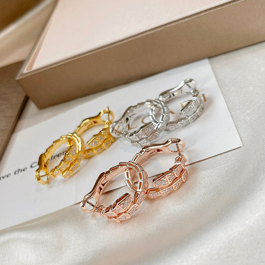 [⭐Hyrra Jewelry]SERPENTI EARRINGS DIAMOND