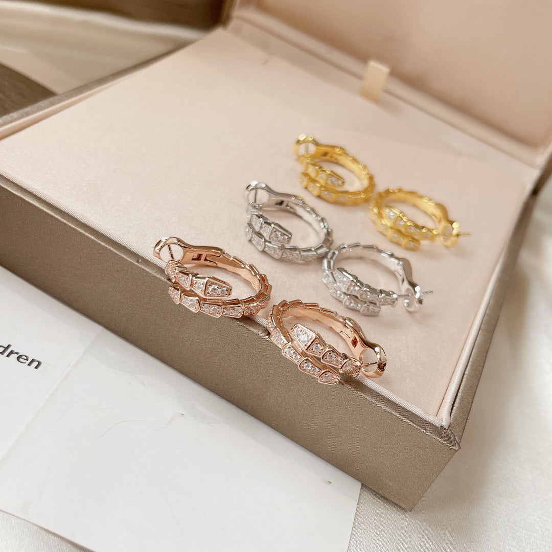 [⭐Hyrra Jewelry]SERPENTI EARRINGS DIAMOND