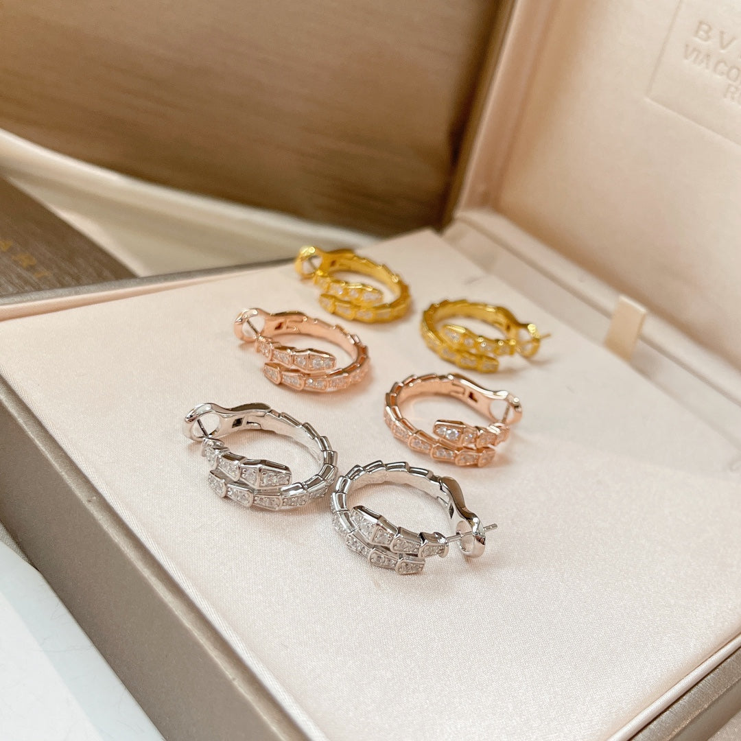[⭐Hyrra Jewelry]SERPENTI EARRINGS DIAMOND