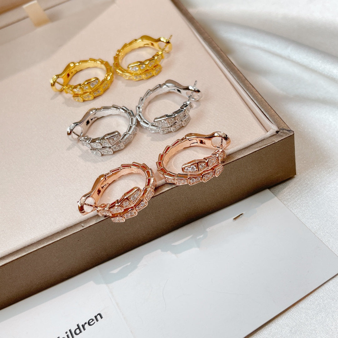 [⭐Hyrra Jewelry]SERPENTI EARRINGS DIAMOND