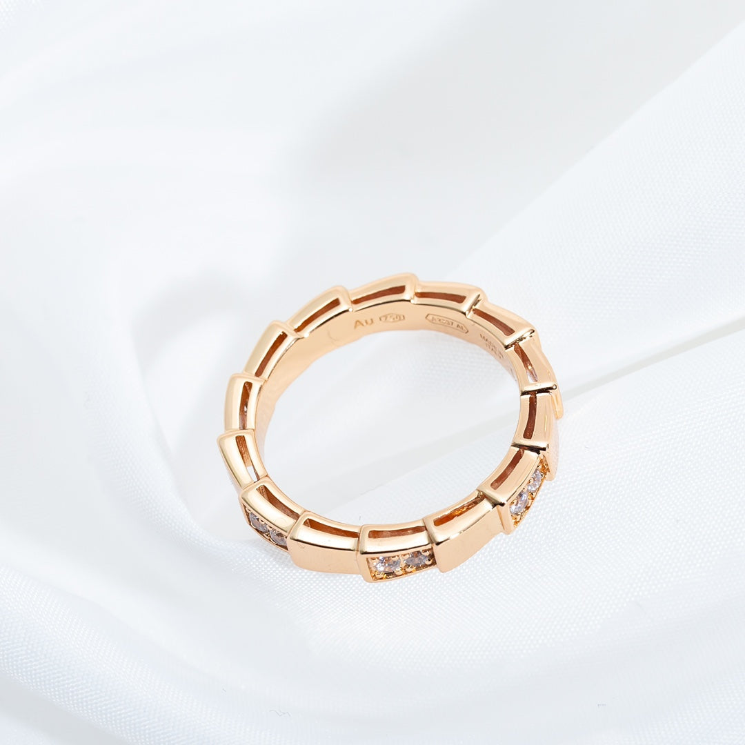 [⭐Hyrra Jewelry]SERPENTI RING PINK GOLD  3MM