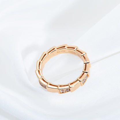 [⭐Hyrra Jewelry]SERPENTI RING PINK GOLD  3MM