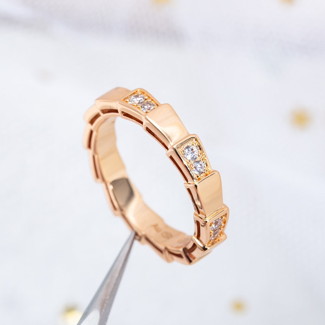 [⭐Hyrra Jewelry]SERPENTI RING PINK GOLD  3MM