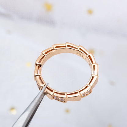 [⭐Hyrra Jewelry]SERPENTI RING PINK GOLD  3MM