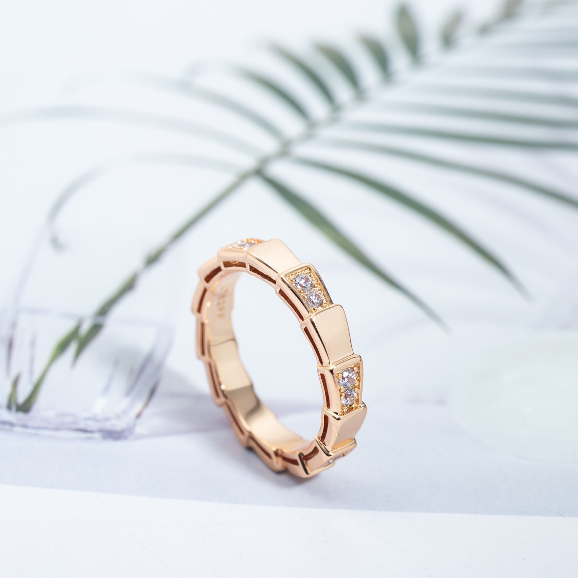 [⭐Hyrra Jewelry]SERPENTI RING PINK GOLD  3MM