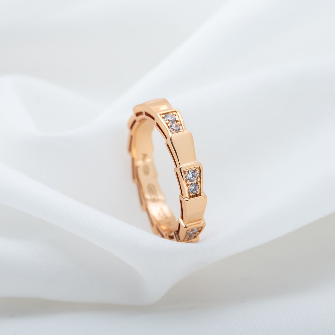 [⭐Hyrra Jewelry]SERPENTI RING PINK GOLD  3MM