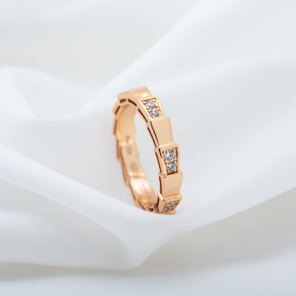 [⭐Hyrra Jewelry]SERPENTI RING PINK GOLD  3MM