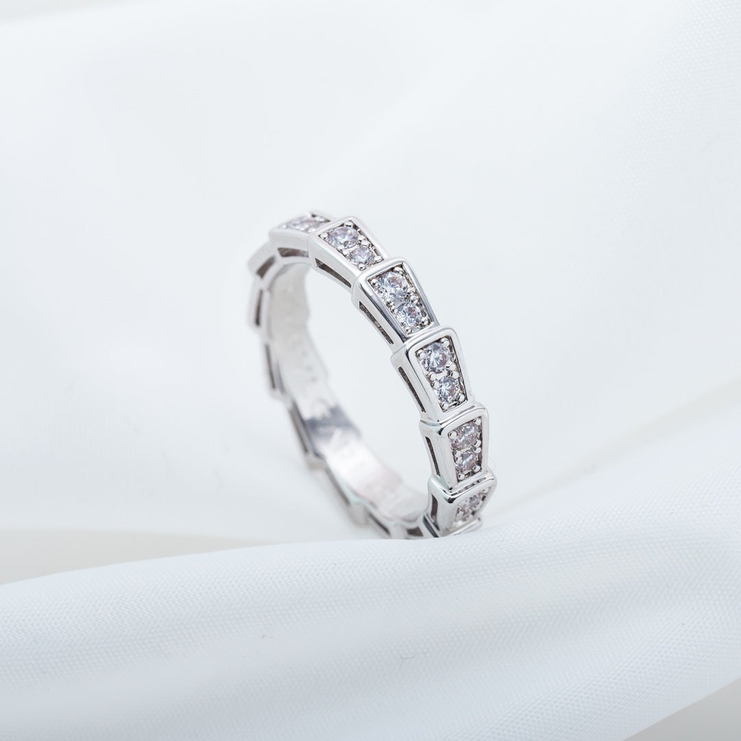 [⭐Hyrra Jewelry]SERPENTI RING SILVER DIAMOND PAVED 3MM