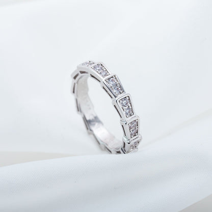 [⭐Hyrra Jewelry]SERPENTI RING SILVER DIAMOND PAVED 3MM