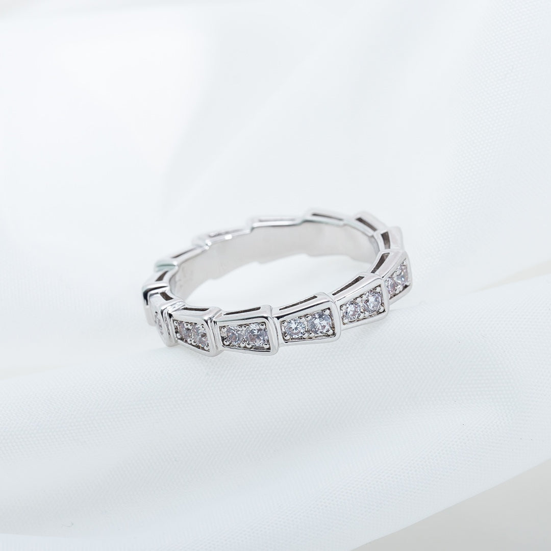 [⭐Hyrra Jewelry]SERPENTI RING SILVER DIAMOND PAVED 3MM