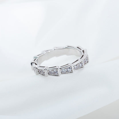 [⭐Hyrra Jewelry]SERPENTI RING SILVER DIAMOND PAVED 3MM