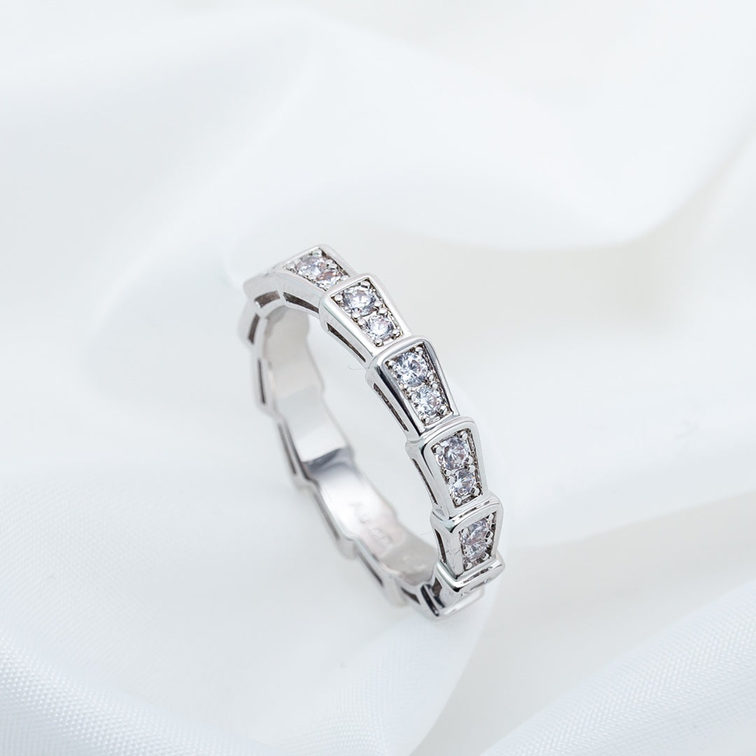 [⭐Hyrra Jewelry]SERPENTI RING SILVER DIAMOND PAVED 3MM