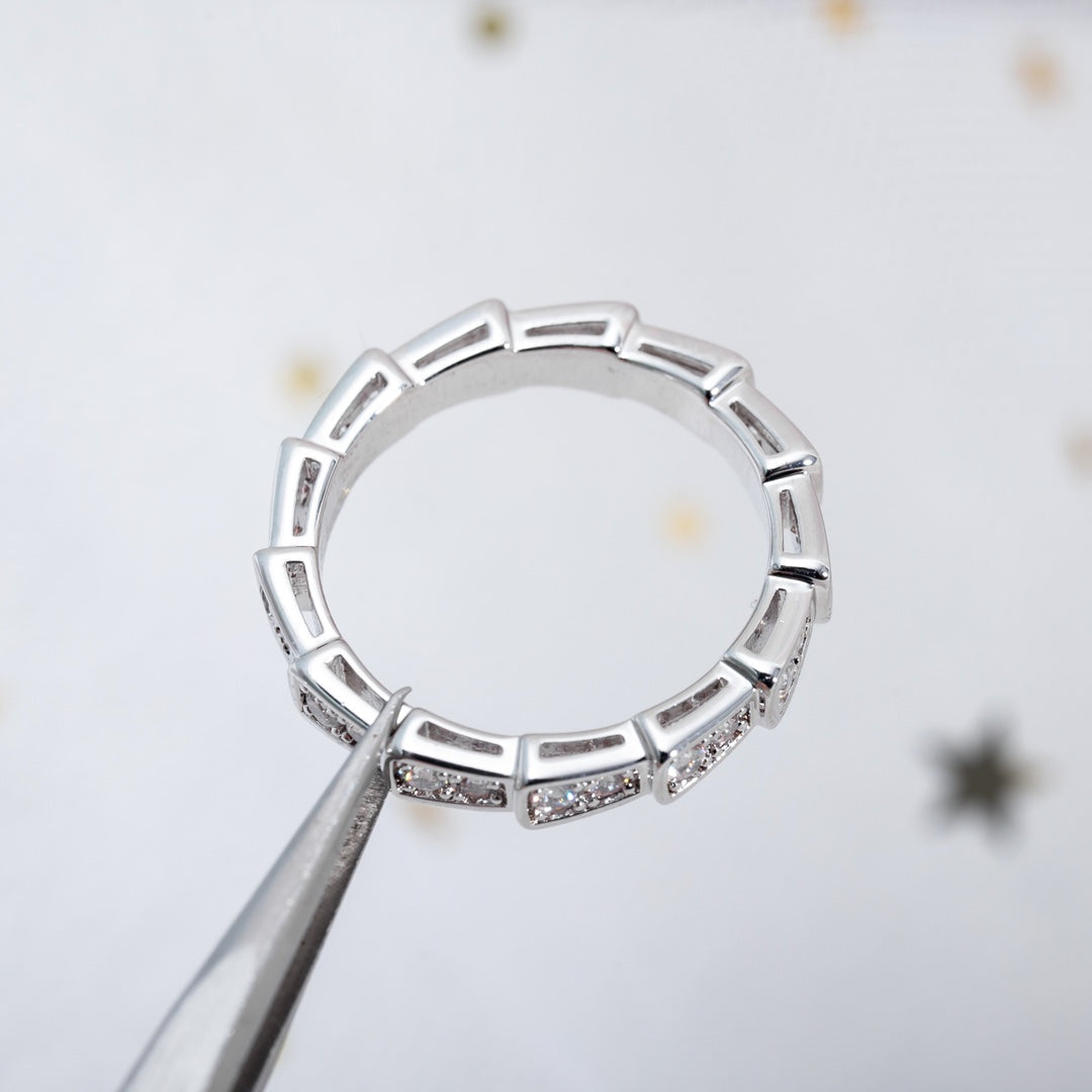 [⭐Hyrra Jewelry]SERPENTI RING SILVER DIAMOND PAVED 3MM