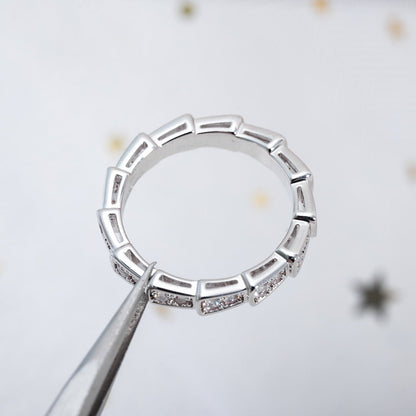 [⭐Hyrra Jewelry]SERPENTI RING SILVER DIAMOND PAVED 3MM