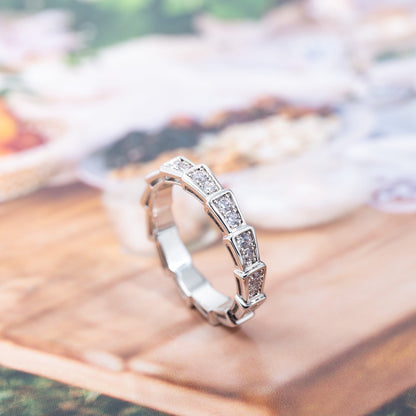 [⭐Hyrra Jewelry]SERPENTI RING SILVER DIAMOND PAVED 3MM