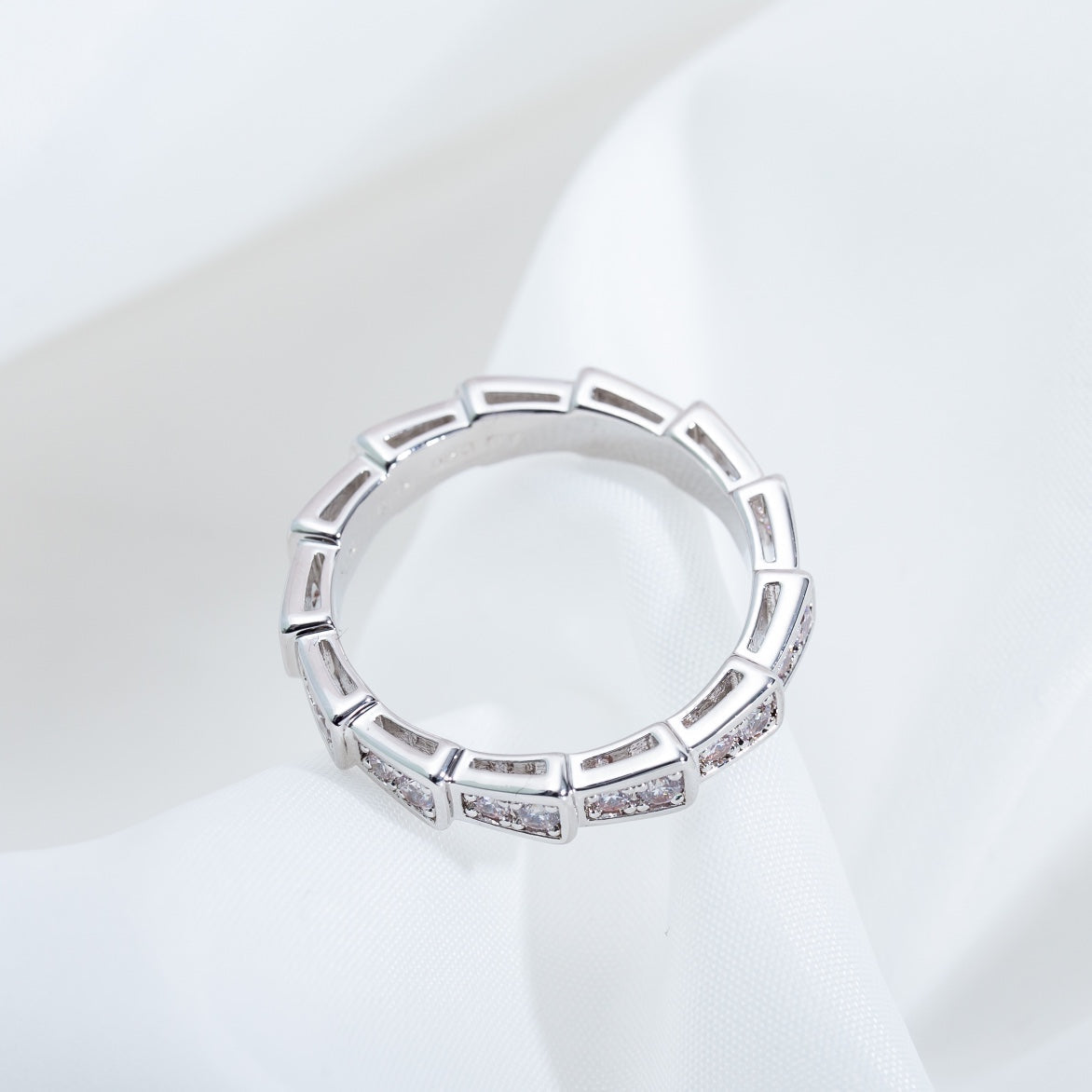 [⭐Hyrra Jewelry]SERPENTI RING SILVER DIAMOND PAVED 3MM