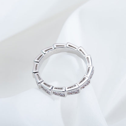 [⭐Hyrra Jewelry]SERPENTI RING SILVER DIAMOND PAVED 3MM