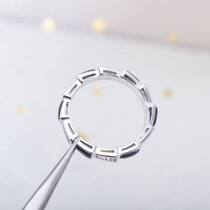 [⭐Hyrra Jewelry]SERPENTI RING SILVER  DIAMOND BLACK MOP 3MM