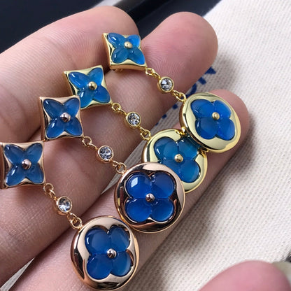 [⭐Hyrra Jewelry]STAR AND SUN AGATE DIAMOND EARRINGS
