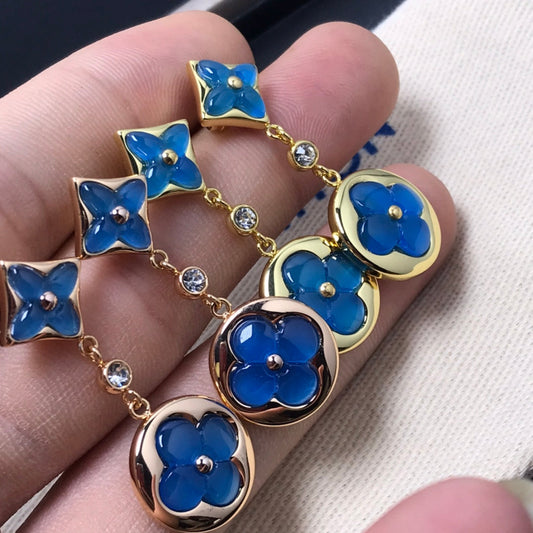 [⭐Hyrra Jewelry]STAR AND SUN AGATE DIAMOND EARRINGS