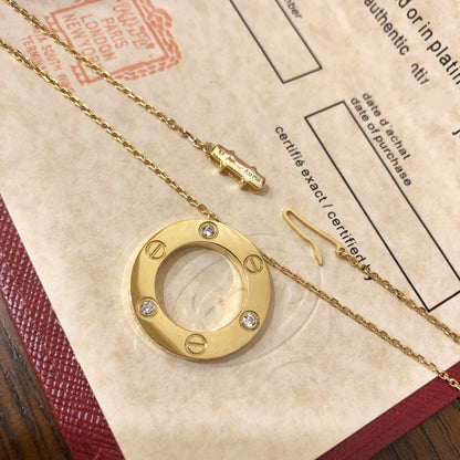 [⭐Hyrra Jewelry]LOVE NECKLACE 16MM 3 DIAMONDS